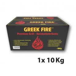 GREEK FIRE Premium Grill Holzkohlebriketts 10 Kg