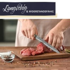 Adelmayer® Damastmesser Filetiermesser 24,5 Cm Handgeschliffen Und Mit Walnussgriff