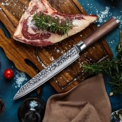 Adelmayer® Damastmesser Filetiermesser 20,5 Cm Handgeschliffen Und Mit Walnussgriff