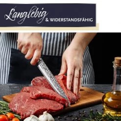 Adelmayer® Damastmesser Filetiermesser 20,5 Cm Handgeschliffen Und Mit Walnussgriff