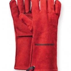 Feuermeister Grillhandschuhe Spaltleder Rot (Paar)