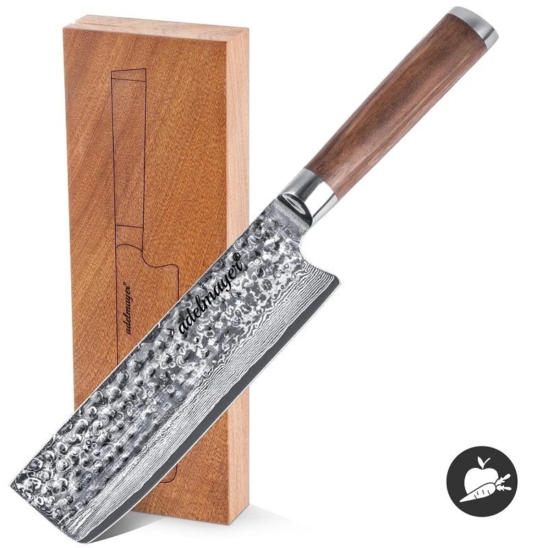 Adelmayer® Damastmesser Nakirimesser 17,5 Cm Handgeschliffen Und Mit Walnussgriff 3 Adelmayer® Damastmesser Nakirimesser 17,5 Cm Handgeschliffen Und Mit Walnussgriff