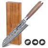 Adelmayer® Damastmesser Santokumesser 17,5 Cm Handgeschliffen Und Mit Walnussgriff
