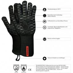 Feuermeister Grillhandschuhe Aramid Schwarz (Paar)