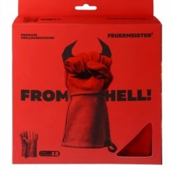 Feuermeister Grillhandschuhe Spaltleder Rot (Paar)